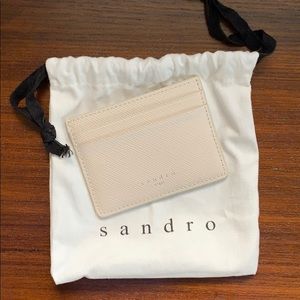 Sandro white leather card holder